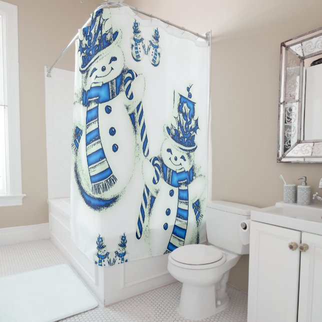 Shower Curtain Snowman (In Situ)