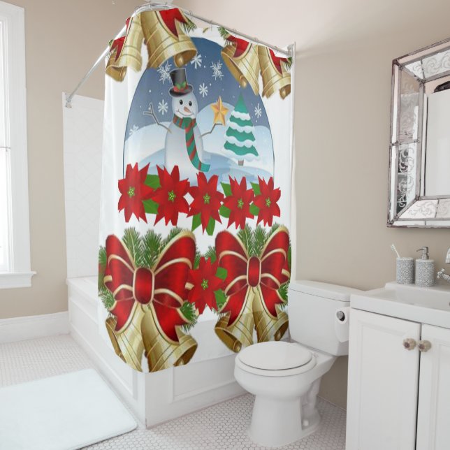 Shower Curtain Snowman (In Situ)