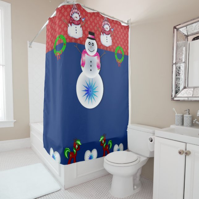 Shower Curtain Snowman (In Situ)