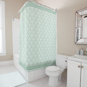 Shower Curtain - Soft Jade Damask