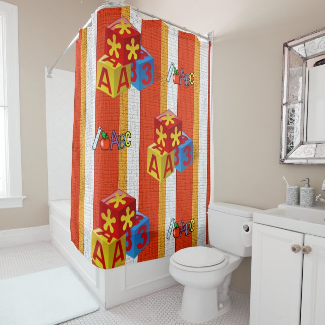 Shower Curtain Stripe (In Situ)