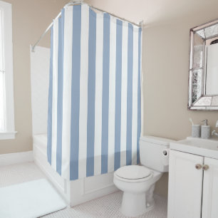 Shower Curtain Stripe Blue & White