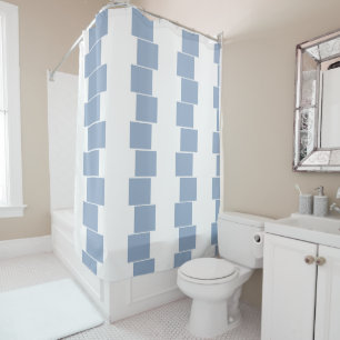 Shower Curtain Stripe Blue & White