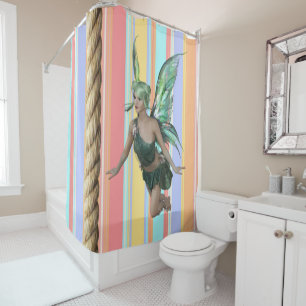 Shower Curtain Stripe Fairy