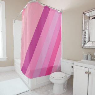 Shower Curtain Stripe Pink