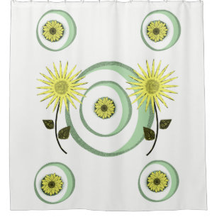 Shower curtain sunflowers