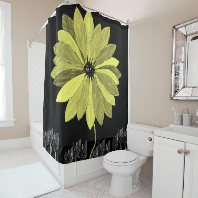 Shower curtain sunflowers (In Situ)
