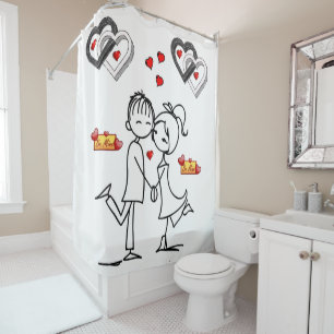 Shower curtain valentines