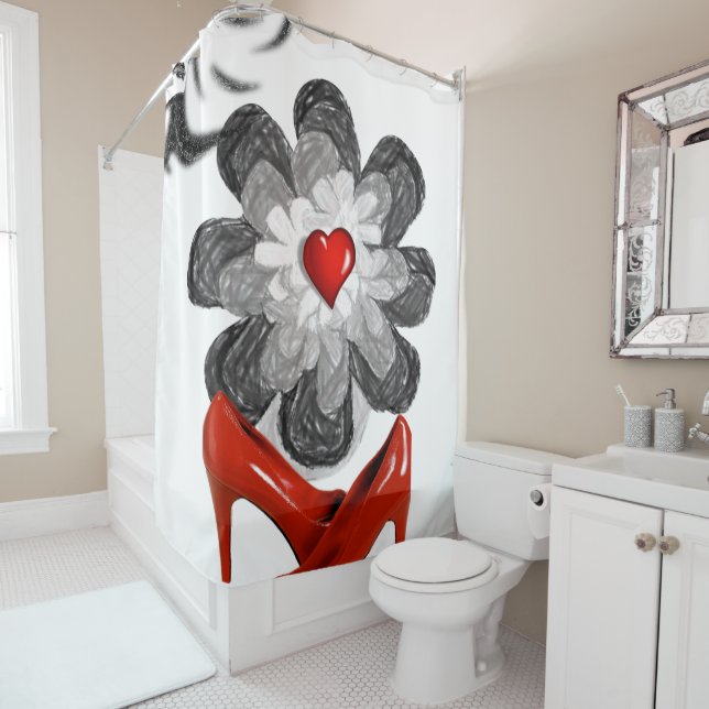 Shower Curtain Valentine's Day (In Situ)