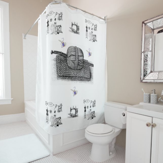 Shower Curtain Vintage Sewing (In Situ)