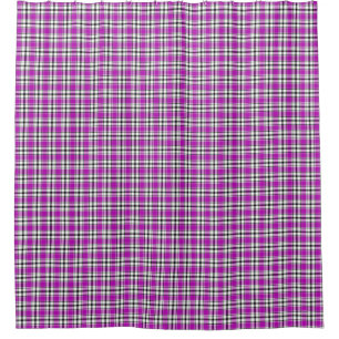 Shower Curtain Violet Blue Green Plaid HAMbyWG