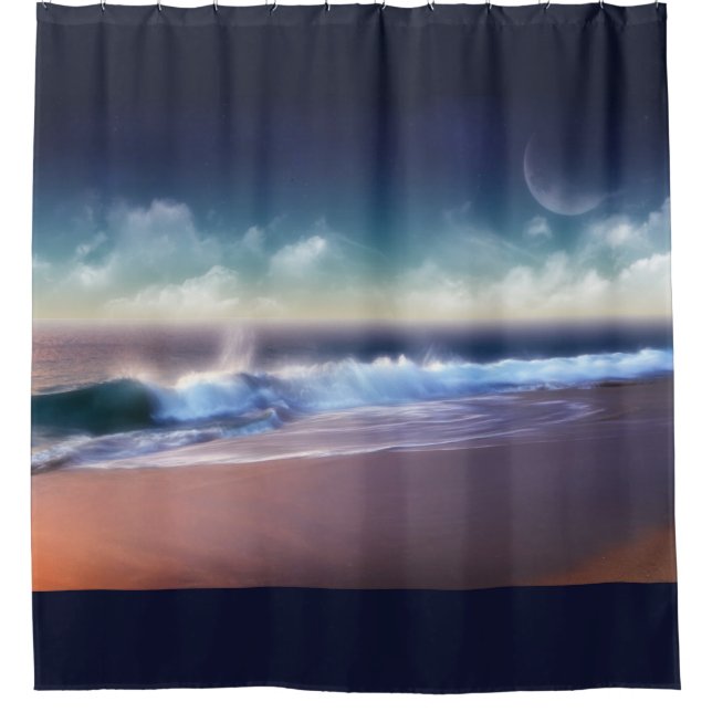 Shower Curtain/Waves on Beach (Front)