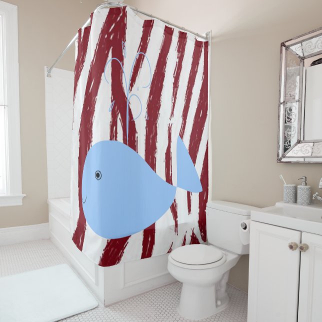 Shower curtain whales (In Situ)