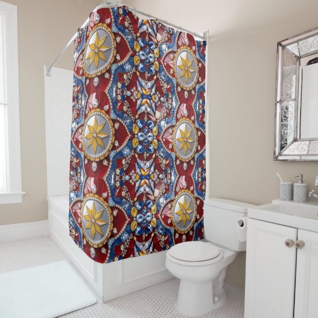  Shower Curtain with Colombian Colours (In Situ)
