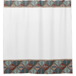Shower Curtain with Dragonfly tile border