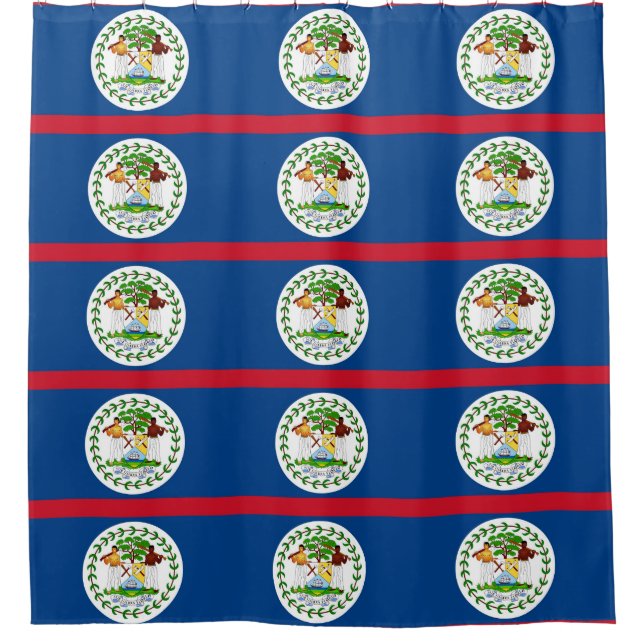 Shower Curtain with Flag of Belize (Front)