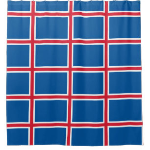 Shower Curtain with Flag of Iceland