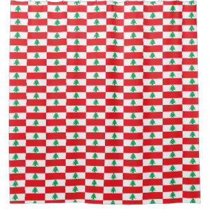 Shower Curtain with Flag of Lebanon