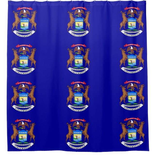 Shower Curtain with Flag of Michigan, USA (Front)