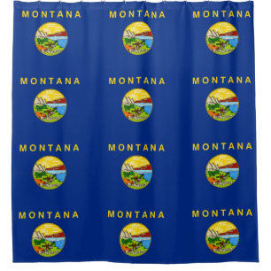 Shower Curtain with Flag of Montana, USA