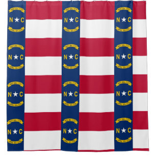Shower Curtain with Flag of North Carolina, USA