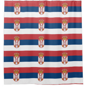 Shower Curtain with Flag of Serbia