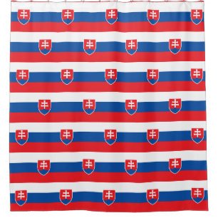 Shower Curtain with Flag of Slovakia