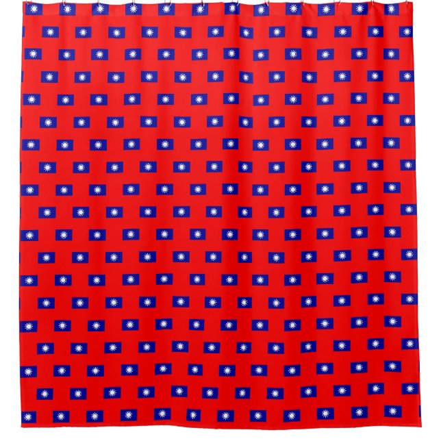 Shower Curtain with Flag of Taiwan (Front)