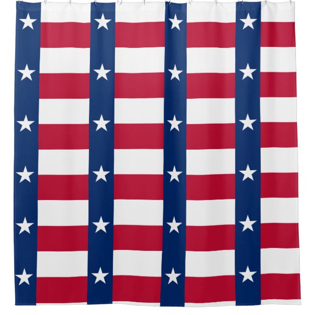 Shower Curtain with Flag of Texas State, USA (Front)
