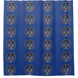 Shower Curtain with Flag of Utah State, USA