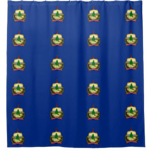 Shower Curtain with Flag of Vermont State, USA