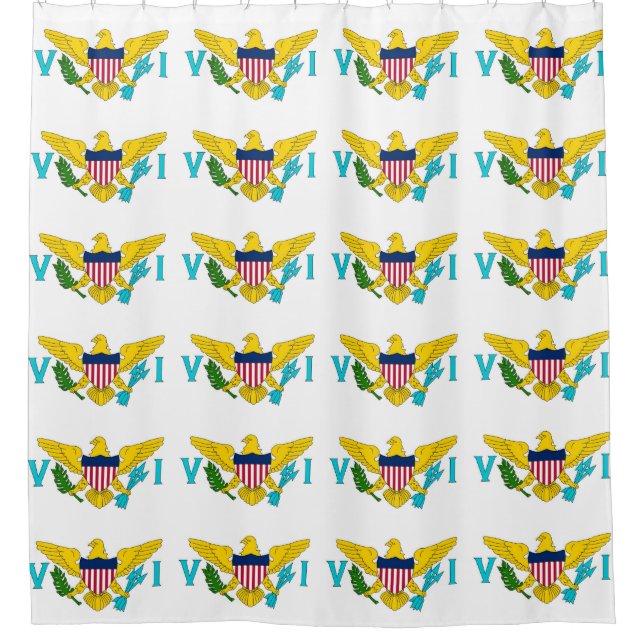 Shower Curtain with Flag of Virgin Islands, USA (Front)