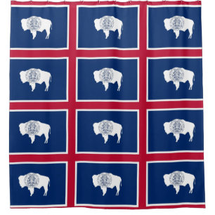 Shower Curtain with Flag of Wyoming, USA