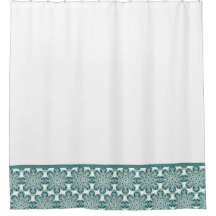 Shower Curtain with green medallion border
