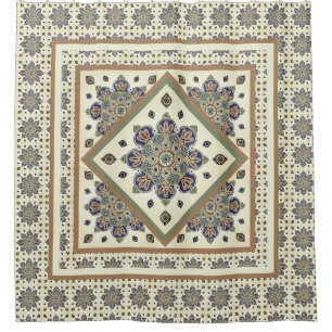  Shower Curtain with intricate medallion design