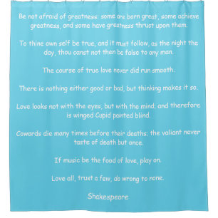 Shower Curtain with Shakespeare's Quotes