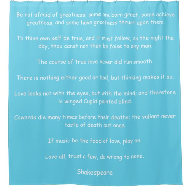Shower Curtain with Shakespeare's Quotes (Front)