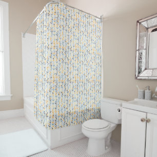 Shower Curtain - Yellow Grey & Blue Vines