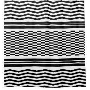 Shower Curtain/Zig Zags and Checkered