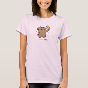 Shower Dog Brown Poodle Bath Time Kawaii T-Shirt