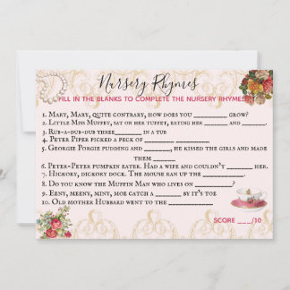 Shower Game Card