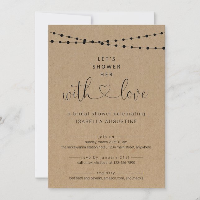 Shower Her with Love Bridal Shower Invitation (Front)