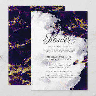 Shower Invite Amethyst Violet Watercolor Geode