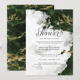 Shower Invite   Emerald Green Watercolor Geode