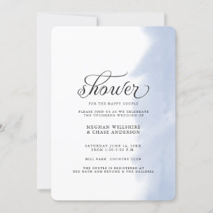 Shower Invite Pale Blue Watercolor Stroke