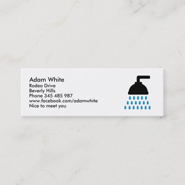 Shower Mini Business Card (Front)