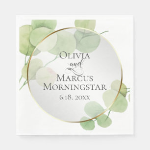 Shower Modern Springtime Eucalyptus Napkin
