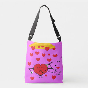 Shower of Hearts:  Fuchsia Crossbody Bag