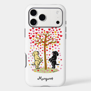 Shower of Hearts Yellow and Black Labrador Couple