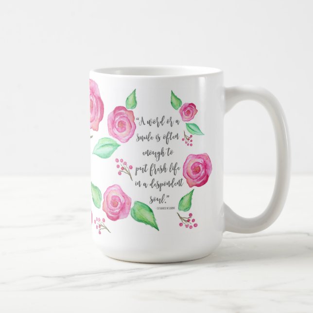 Shower of Roses Watercolor Coffee Mug (Right)